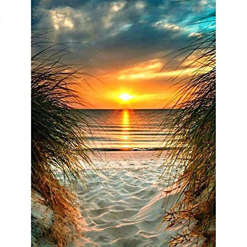 Art De Cristal De Diamant Complet Grand Format Plage 60x120cm Décoration Murale