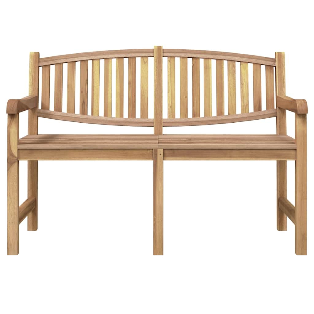 Ławka ogrodowa z litego drewna tekowego, 149,5 x 60 x 90 cm, z oparciem i podłokietnikami, odporna na warunki atmosferyczne, na taras, balkon, werandę, miejsce odpoczynku