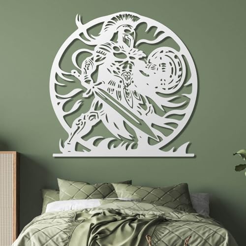 Décoration murale métal combat guerrier grec pour mur vide - 7