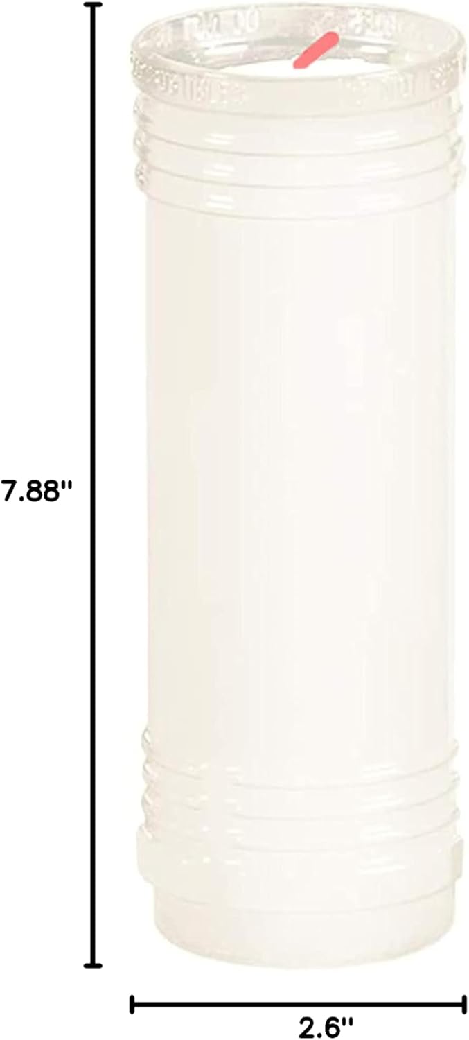 Root Candles Cemetery Prayer Candles for Outdoor Burning in Clear Flame Resistant Plastic Vessels, 12-Count, Memorial