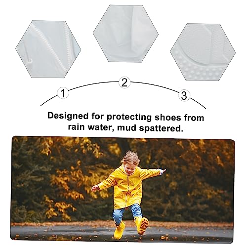 Holibanna par de cubre zapatos antideslizantes impermeables para exterior PVC Blanco XL miniatura 2