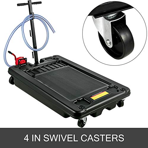 Bestauto-Portable-Oil-Drain-Pan-with-Pump-64L-Oil-Drain-Pan-17-Gallon-Low-Profile-Oil-Drain-Pan-with-8-Hose-for-SUV-Car-and-Trucks