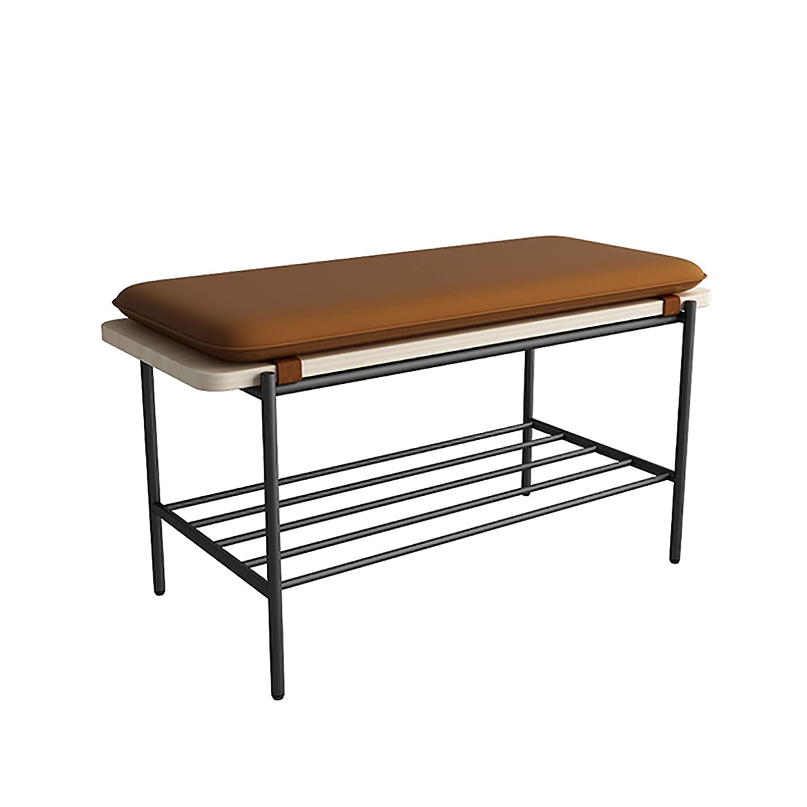 Meuble rangement chaussures gain de place avec coussin lavable pour entrée étroite
