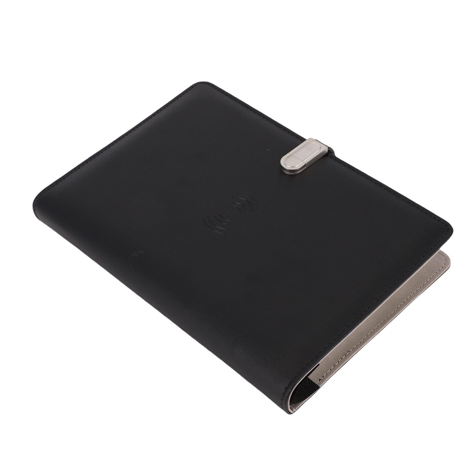 CHICIRIS Kabelloses Lade-Notizbuch mit 8000-mAh-Powerbank, 160-seitigem PU-Leder-Tagebuch, A5-Ordner für Geschäftsreisen