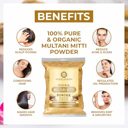 Image of Natural Face Pack Powder for Glowing Skin | Herbal Face Mask Powder for Deep Cleansing, Skin Brightening & Healthy Looking Skin (Multani Mitti Powder)