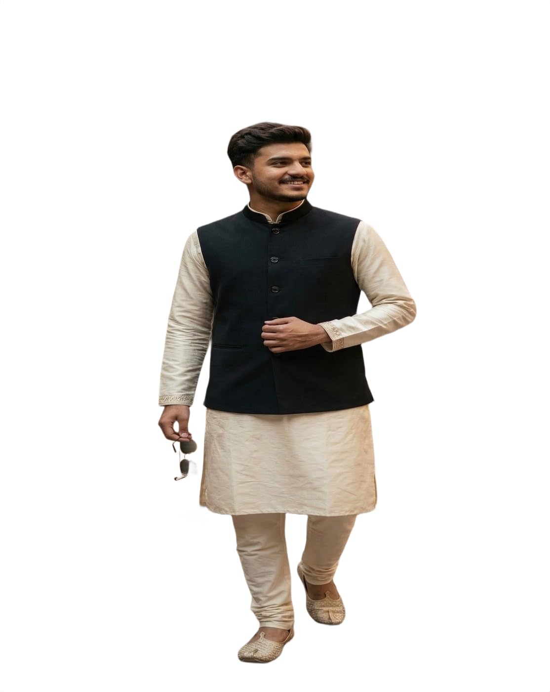 Men Black Nehru Jacket, Black Nehru Jacket-picture-13