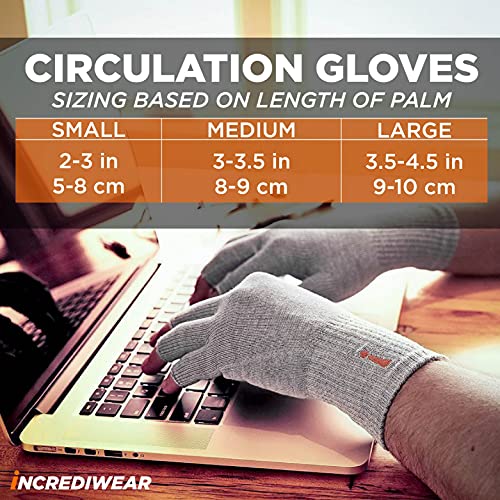 Incrediwear Fingerless Circulation Gloves Arthritis Gloves (Grey,Medium) #TOP2