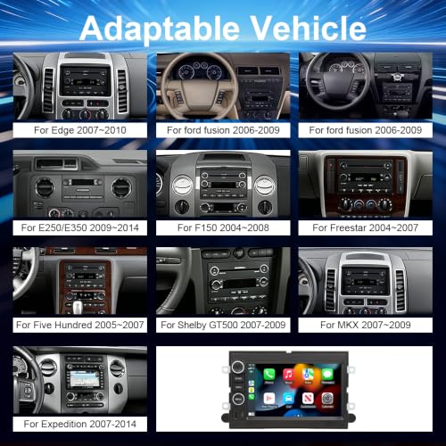 Image of 4+64G Double Din Car Radio for Ford F150 2004-2008, 4 Core 7 Inch Android 14 Touch Screen Car Stereo for Ford F150 with Wireless Carplay Android Bluetooth GPS Backup Camera WiFi DSP SWC FM /RDS