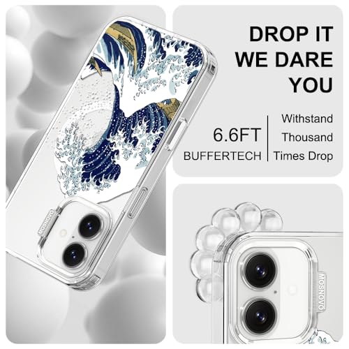 MOSNOVO for iPhone 17 Case | Compatible with Magsafe | Military Grade 6.6ft Drop Tested | Camera Control | Clear with Great Wave Design by MOSNOVO - Used condition - Image 5