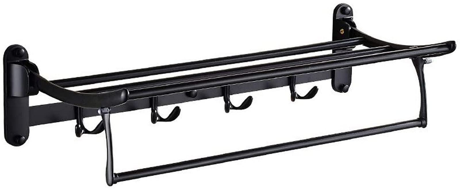 Towel Rack Bathroom Shelf Towel Rack Matte Black Double Towel Rack Bathroom Towel Rack Aluminum Bathroom Accessories European Style Foldable Towel Rack Stainless Steel an
