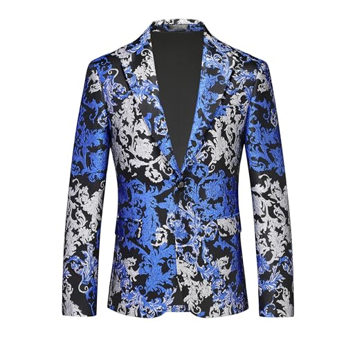 MOGU Men's Slim Fit Floral Suit Jacket – Stylish Sport Coat Blazer Tuxedo for Prom, Party, Wedding, or Casual Outfits - Main Image