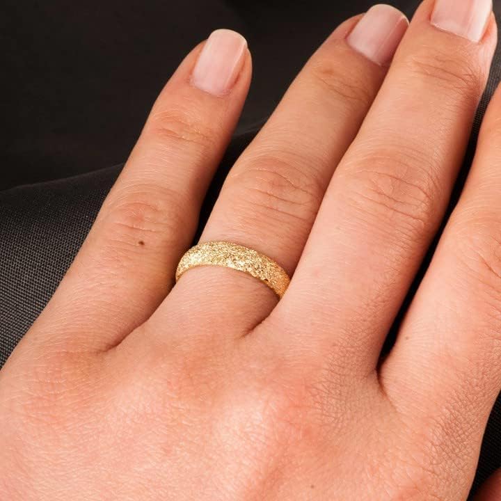 gumuscum Juego de anillos de boda de 4 mm, chapado en oro de 14 quilates, juego de alianzas de boda a juego, juego de anillos de boda de plata personalizado para hombre y mujer