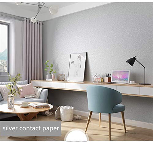 Image of Self Adhesive Wallpaper for Furniture, Almirah, Table Top, Wardrobe, Kitchen, Cupboard Decal & Door| Kitchen Wall Paper Sticker DIY PVC Self Liner Vinyl Stickers. (Silver Grey, 16x200 Inch)