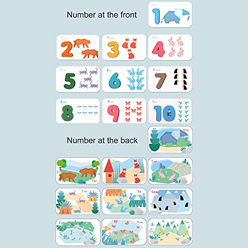 K-Park Dierennummers Alfabetten Flash Kaarten voor Peuters, Houten Brieven Flashcards ABC Montessori Speelgoed Dier… - Image 6