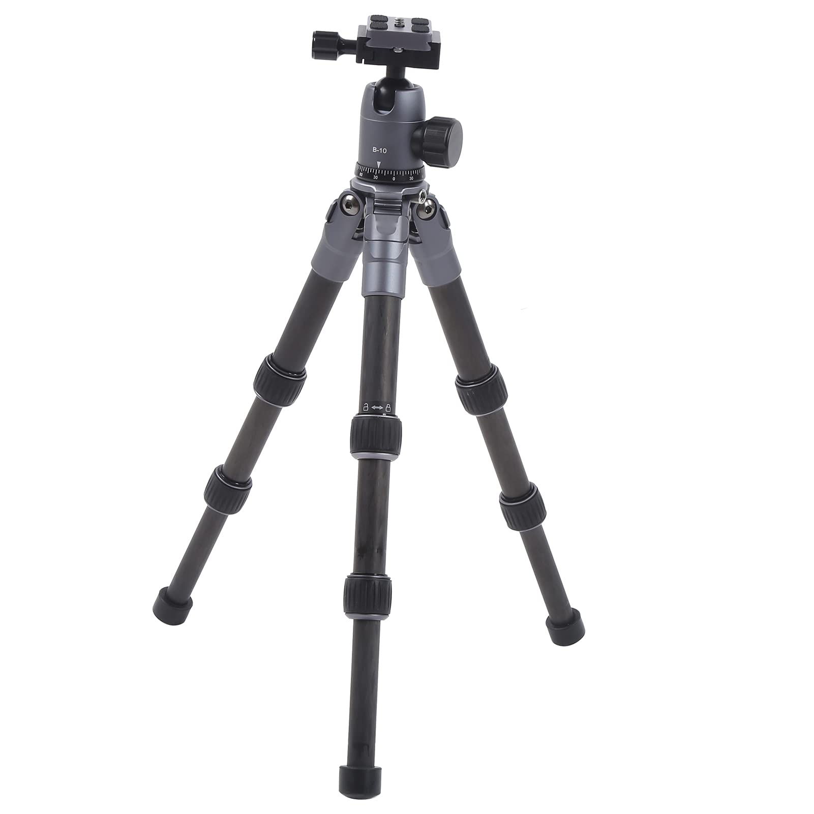 Srliya Mini Treppiede con Testa a Sfera con Rotazione a 360°, Supporto Leggero in Fibra di Carbonio per Video Macro