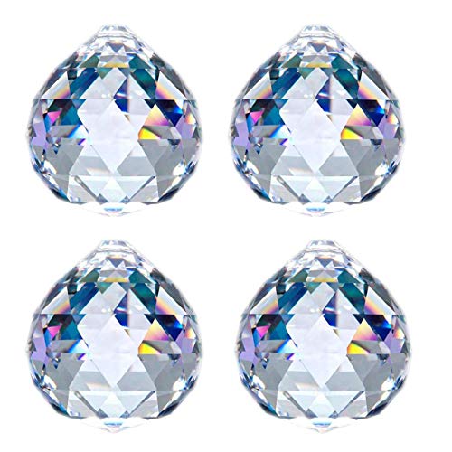ADWIKOSO Crystal Ball Prism Pendant Glass Chandelier Hanging Pendant Feng Shui Suncatcher Wedding Home Window Décor (40mm-4pack)