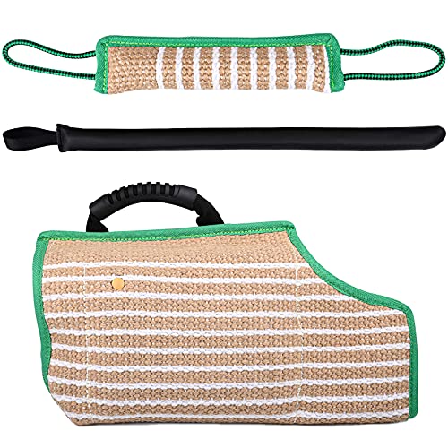 Dog Bite Training Set - Dog Bite Sleeve Protection Arm and Pillow Tug Toy, Puppy Training Stick, Professional Equipment for K9, IPO, Schutzhund Puppy