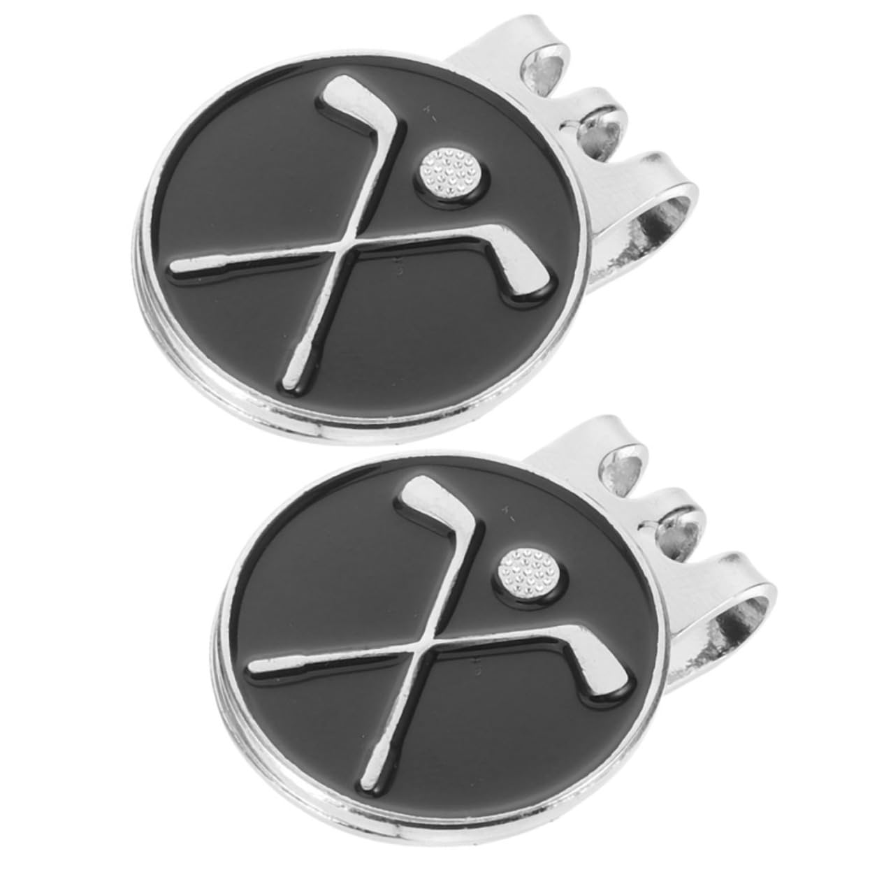 BESPORTBLE Hat Clip Gurtverschluss Golf Golfzubehör Golfrasen Markierungen Golfen Golf-Marker-Hut-Clips Hutmarkierungsverzierung Dekorative Golfmarker Eisen Black 2st