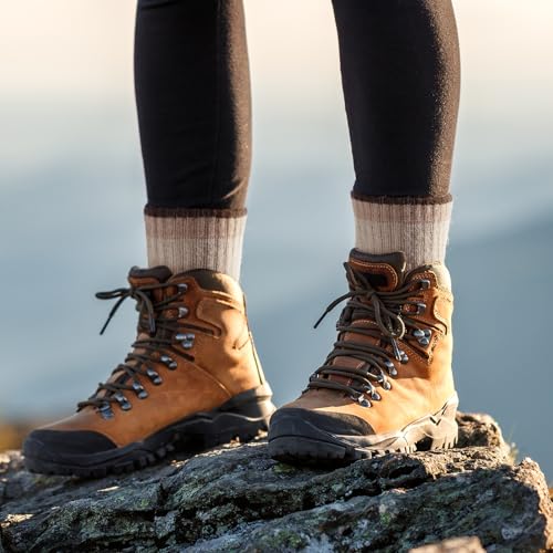 Image of Wool Socks for Women - Womens Wool Socks Winter Sock for men Warm Thick Knit Soft Vintage Casual Crew Sock