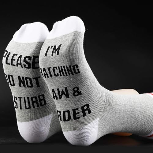 Image of GJTIM 2PAIRS Legal TV Show Gift Novelty Socks Gift for Crime Show Lovers Mom Wife Girlfriend