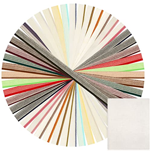 Harloon 49 Pcs Book Binding Headbands 24 Colors 11.8 Inches And Book Binding Cloth Set, 0.5'' Wide Cotton Book Endbands And 39 X 45 Inch Book Cloth Book Binding Cloth For Bookbinding Book Repair #TOP28