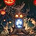 GOOSH 8 Foot High Halloween Blow Up Inflatables Dead Tree with White Ghost,Pumpkin and Owl for Halloween Yard Outdoor Decorations (Inflatables White Ghost Tree)