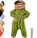 Big Mouth Monster Onesie for Adults, Funny Green Plush Fleece Pajamas — Halloween Cosplay Costume, Cozy...