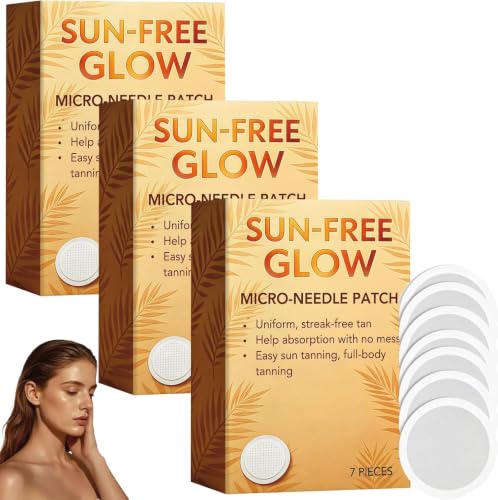 21 Pcs Sun Free Glow Micro Needle Patch 2026 New Sun Free Glow Micro Needle Patch Tanning Sun Free Glow Tanning Patches Enhances Natural Tan Natural Looking Glow Bronzing Suitable for All Skin Types