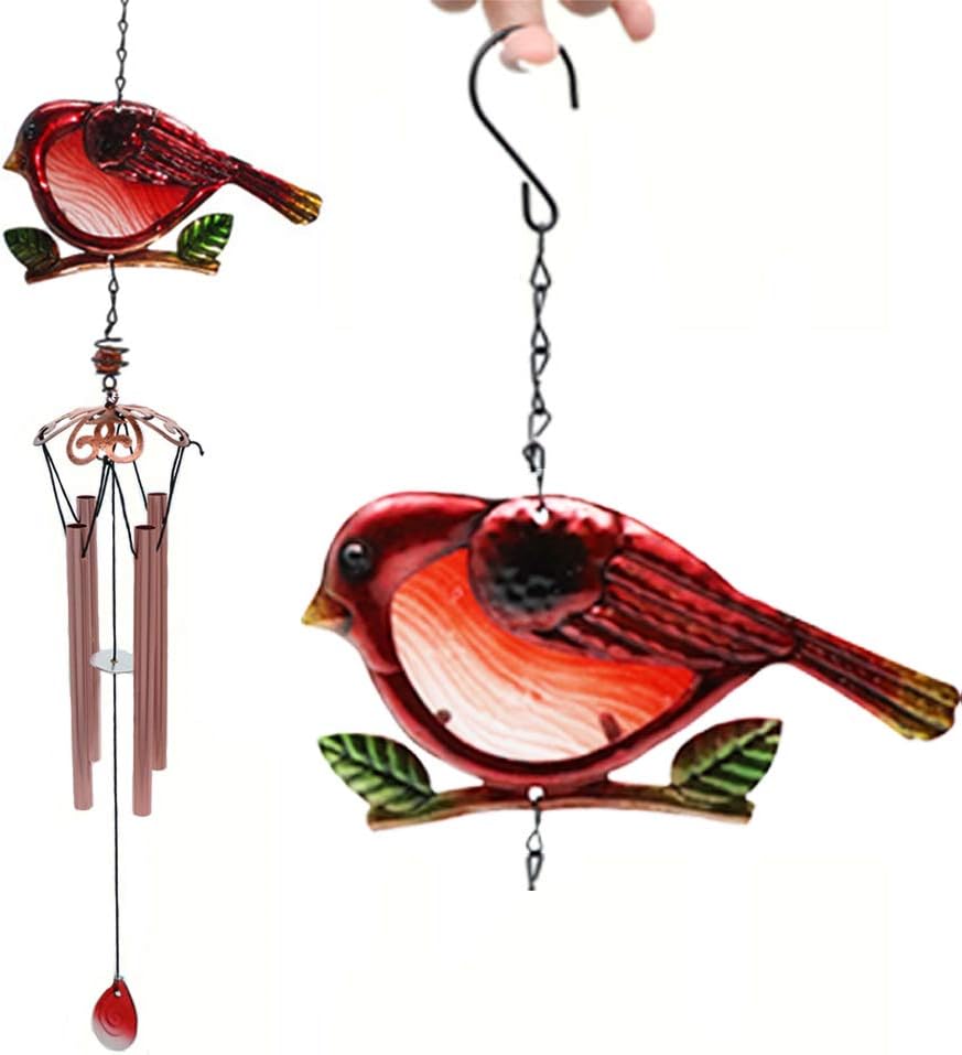 Vvrai Amour Red Bird Wind Chime Memorial Cardinals Wind