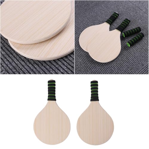 SUPVOX Raquetas de Bádminton de Madera para Playa y Exterior, Juego de 1 Par, Paleta de Pelota de Playa Mango de Colores Aleatorios, Deporte Recreativo para Todas Las Color Aleatorio