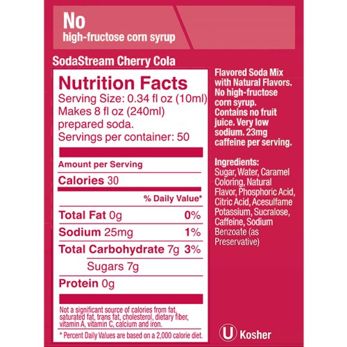 Sodastream Cherry Cola Syrup, 500Ml #TOP1