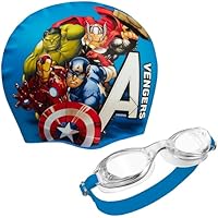 Marvel Set de Gafas Buceo y Gorro Piscina Niño con Protección