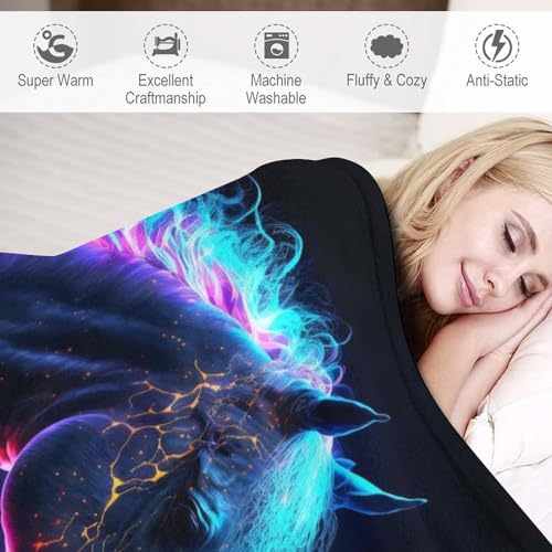 Manta para sofá de caballo galaxia franela cálida forro polar salón 5