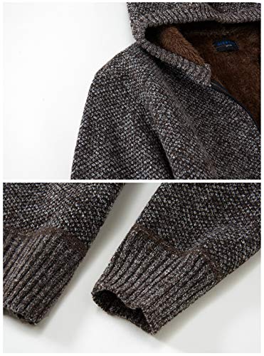 Gioberti Boy's Full Zip Knitted Cardigan Sweater with Hoody and Sherpa Lining4