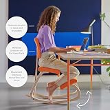 Varier Variable Plus krzesło z oparciem, kolor naturalny/czarny, ergonomiczne krzesło biurowe w skandynawskim stylu, aktywne siedzenie i komfort