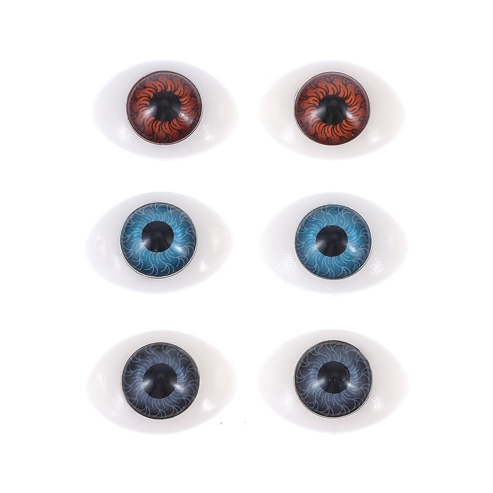 8Pcs 4-Colors 23 * 16MM Oval Flat Hollow Highlight Resin Colourful Eyes Boat Shape Doll Toys Eyes Eyeballs Mask for DIY Craft