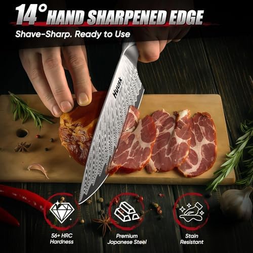 Huusk Japanese Stainless Chef Knife,Ultra Sharp Kitchen Knife with Sheath - 1