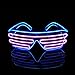 PINFOX Light Up Flashing Shutter Neon Rave Glasses El Wire LED Sunglasses Glow DJ Costumes For Party, 80s, EDM RB03 (Blue - Pink)