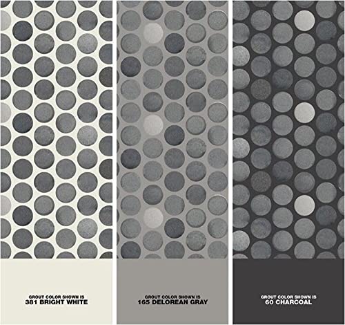 Mix Dark Gray Bluish Penny Round Porcelain Mosaic (Box Of 10 Sheets), Floor And Wall Tile, Backsplash Tile, Bathroom Tile On Mesh For Easy Installation #TOP3