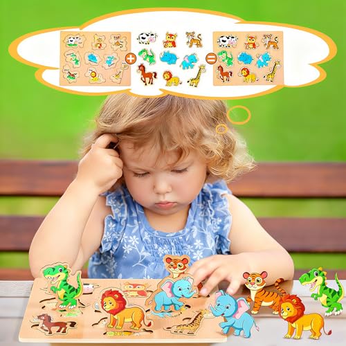 lenbest 6 pcs Puzzle en Bois Enfant - Montessori Jouet Bebe - Puzzle Enfant 2 3 4 Ans - Alphabet Nombre Forme Véhicules Fruit Animal Puzzle - Jouet Enfant 2 3 4 Ans - Cadeau Fille Garcon Pâques – vue 7