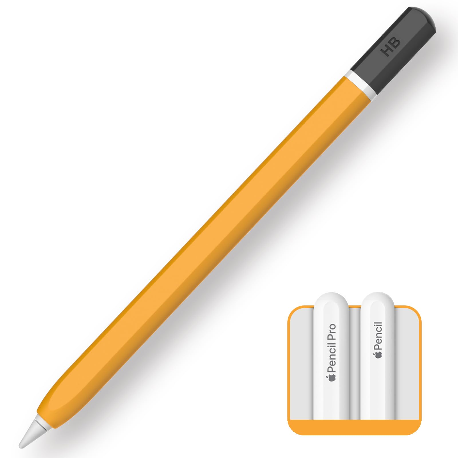 Apple Pencil Pro case,Classic Pencil Design Apple Pencil 2 /Pro Cover,Silicone Apple Pencil 2nd Generation case,Perfect Grip Apple Pencil Pro Sleeve (Yellow)-image-20