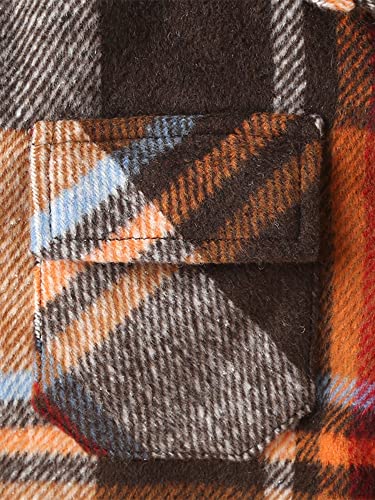 Kids Girls Plaid Button Down Shirt Long Sleeve Sweater Shacket Jacket Coat Warm Blouse Casual Outwear with Pocket2