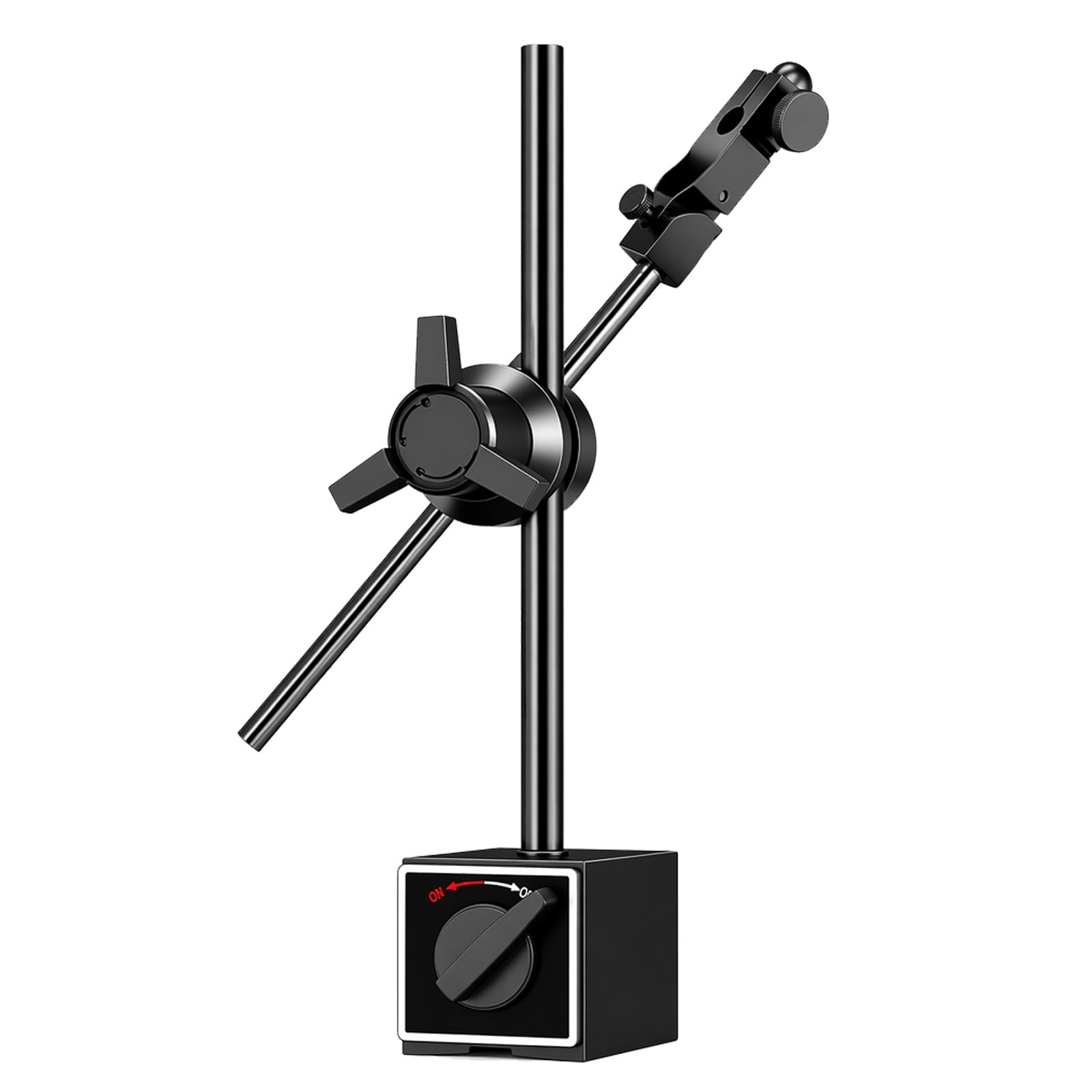 Base magnética para comparador de cuadrante, 30-100 kg, Brazo Giratorio de 360° | Sujeción Fuerte, Material metálico, chaflán de 45°, se Adapta a Orificios de 8 mm (100kg)