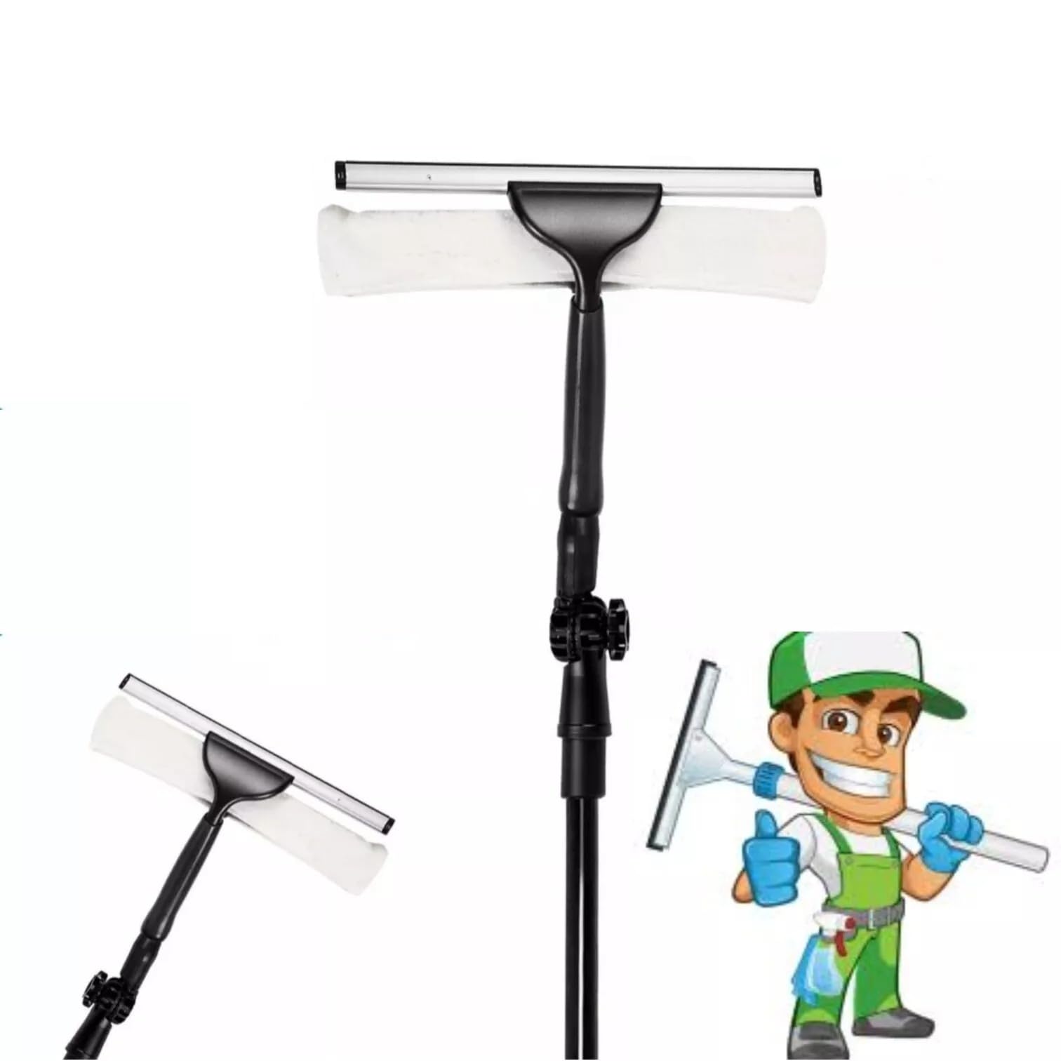 Kaynur Multicolour 3.5M Heavy Duty Telescopic Window Cleaner – Extendable Glass & Conservatory Cleaning Tool With Adjustable Squeegee Head