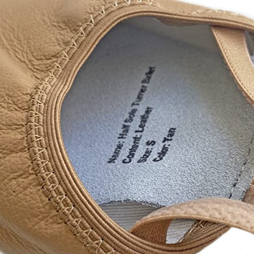 Image of DANCEYOU Lyrical Shoes Half Sole Authentic Leather Pirouette Dance Turners