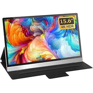 4K Draagbare Monitor, 15.6 Inch Externe Monitor 3840 x 2160 UHD Computer Monitor met Dual Type-C Mini HDMI Free Sync…