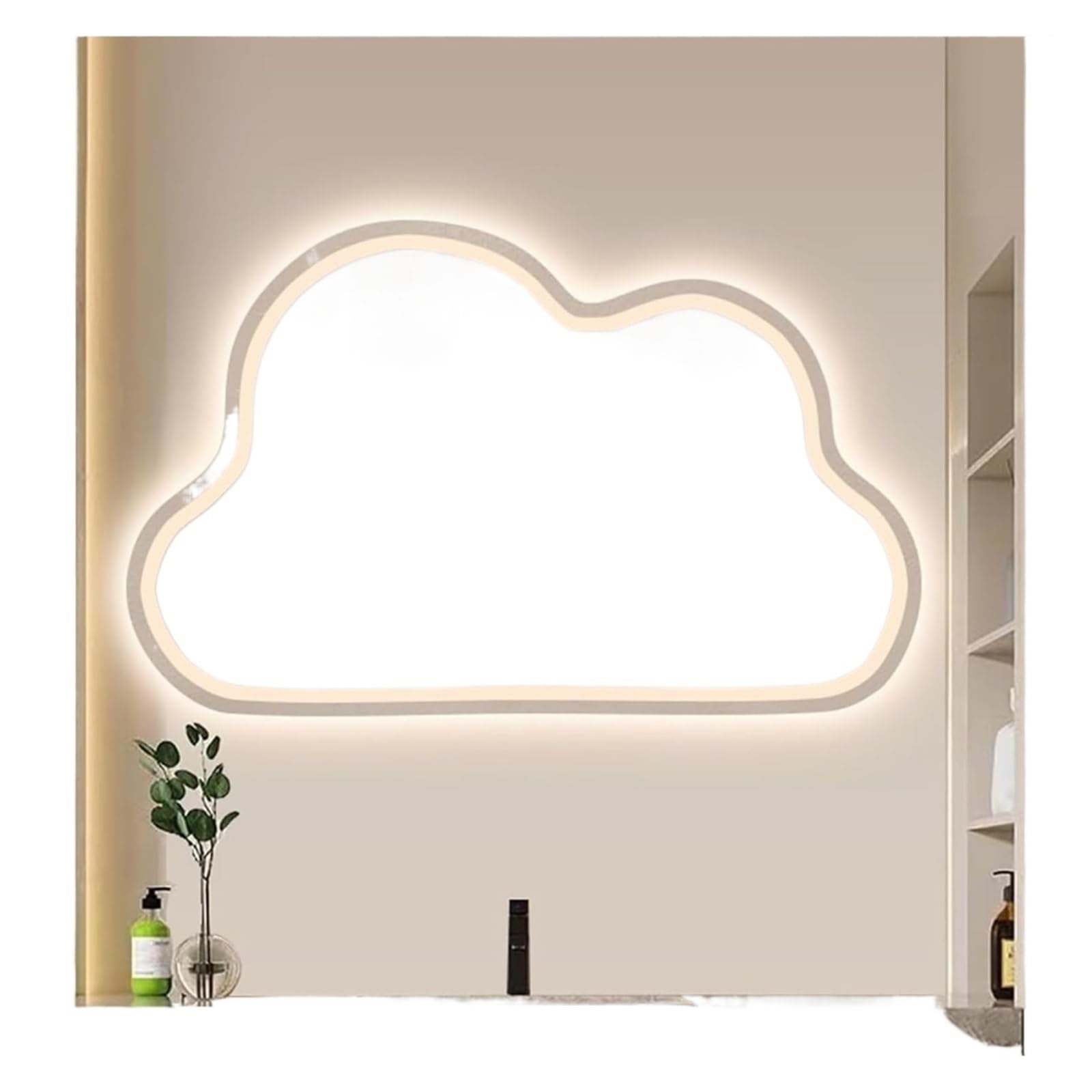 Miroir de salle de bain LED nuage 50x80cm rétroéclairé avec fonction antibuée