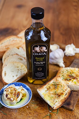 Colavita Extra Virgin Olive Oil, First Cold Pressed, (2 Liters) 68 Fl Oz (Pack Of 1) & Roasted Garlic Extra Virgin Olive Oil, Low Fodmap, 32 Fl Oz (Pack Of 1) #TOP6