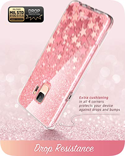 I-Blason Cosmo Series Case For Galaxy S9 (2018 Release), Slim Full-Body Stylish Protective Case With Built-In Screen Protector (Pink) #TOP3