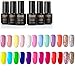 Produktbild ROSALIND UV Gel Nagellack 24PCS/SET farbgel Color Nail Gel,Nagellack Set UV-Gel Nagellack LED-Lampe Gel Lack Rot Farbe Shellac Nagellack 7ml